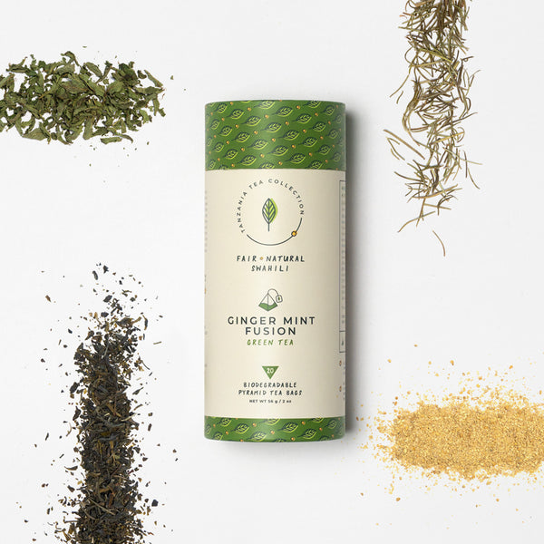 Green Tea Blend with Mint, Ginger & Rosemary - Kazi Yetu - 56g