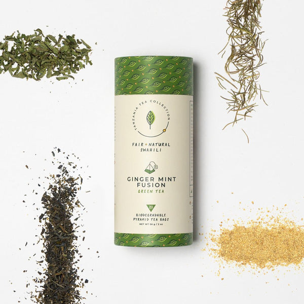 Green Tea Blend with Mint, Ginger & Rosemary - Kazi Yetu - 56g - NOMADIKA