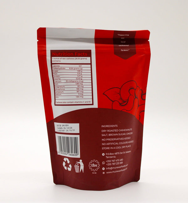 Sweet Ginger Cashw nuts - Munawar - 250g - NOMADIKA