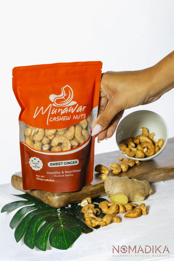 Sweet Ginger Cashw nuts - Munawar - 250g - NOMADIKA